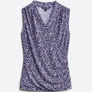 Patterned Wrap sleeveless top